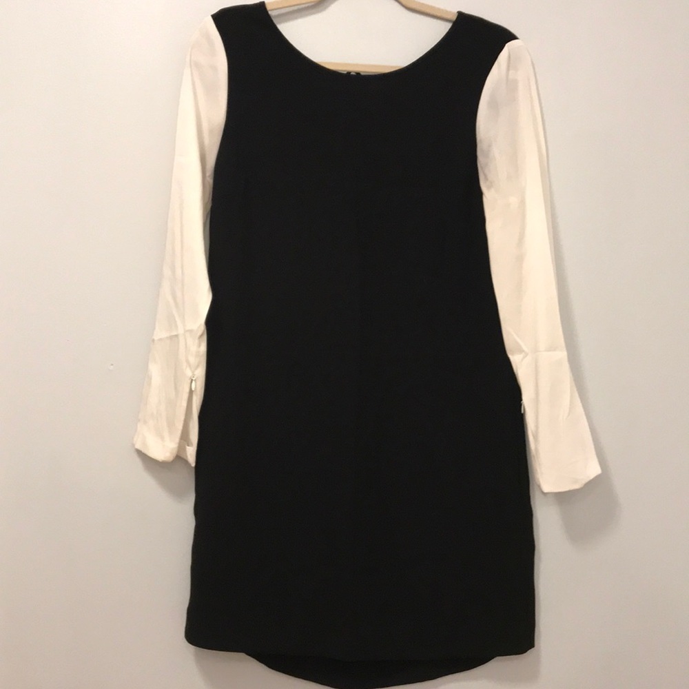 Black and white shift dress